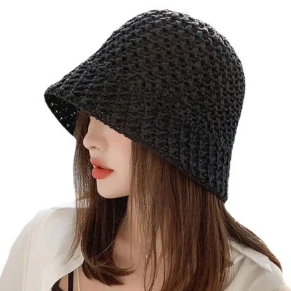 Hollow Out Bucket Straw Hat - Image 6