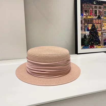 Minimalist Solid Color Straw Hats - Image 3