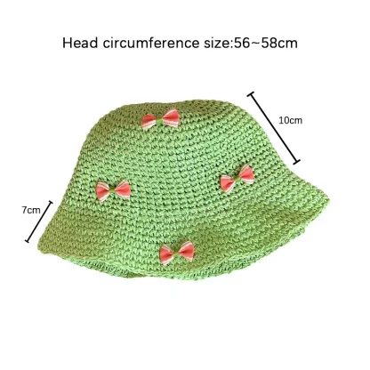 Bowknot Decor Bucket Straw Hats - Image 7