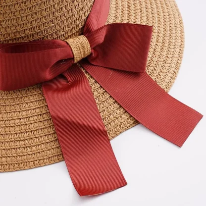 Bowknot Band Straw Hats - Image 4