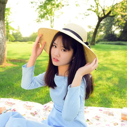 Foldable Casual Straw Hat - Image 6