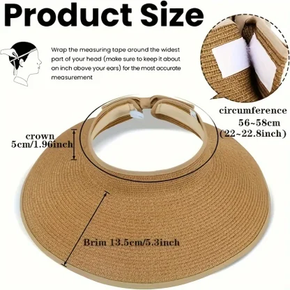 Wide Brim Foldable Straw Hat - Image 7
