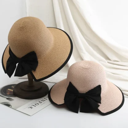 Chic Bowknot Decor Straw Hat - Image 2