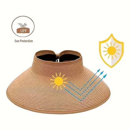 Wide Brim Foldable Straw Hat - Image 4