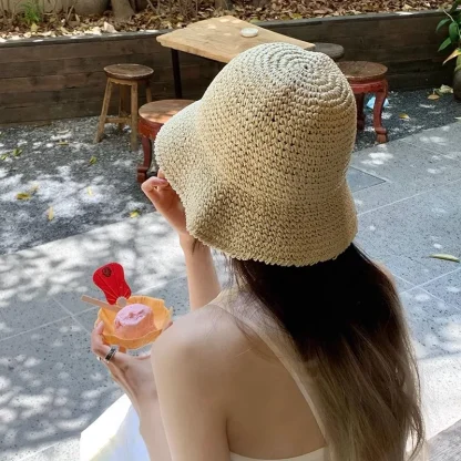 Plain Simplicity Bucket Straw Hat - Image 2