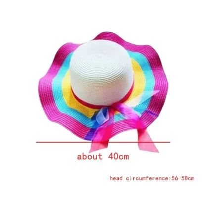 Colorful Floppy Brim Straw Hat - Image 5
