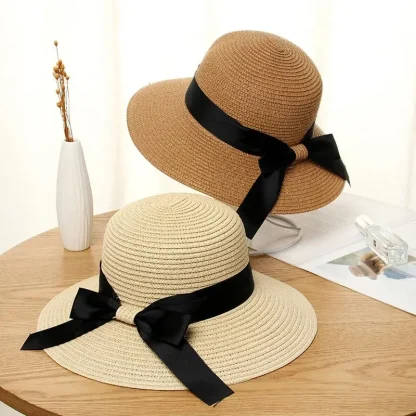 Bowknot Band Straw Hats - Image 2